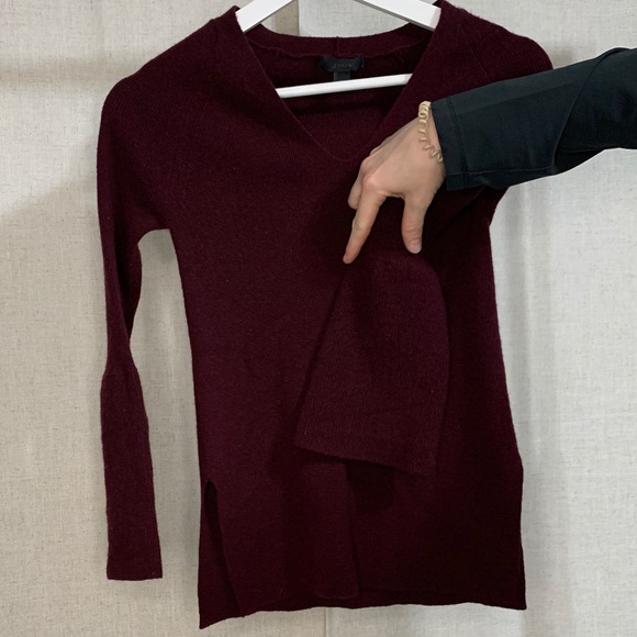 J. CREW Peplum Sleeve Sweater in Maroon - Picture 5 of 8